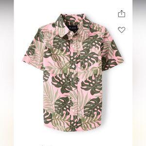NWT Matching Family Tropical Poplin Button Up Shirt - Rose Pottery